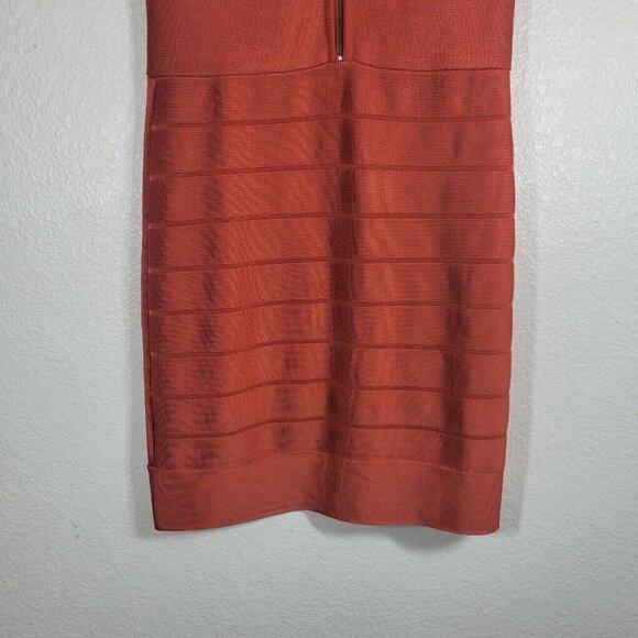 French Connection 90s Bandeau Bodycon Dress Size 10 Orange Party Clubwear - Picture 6 of 10